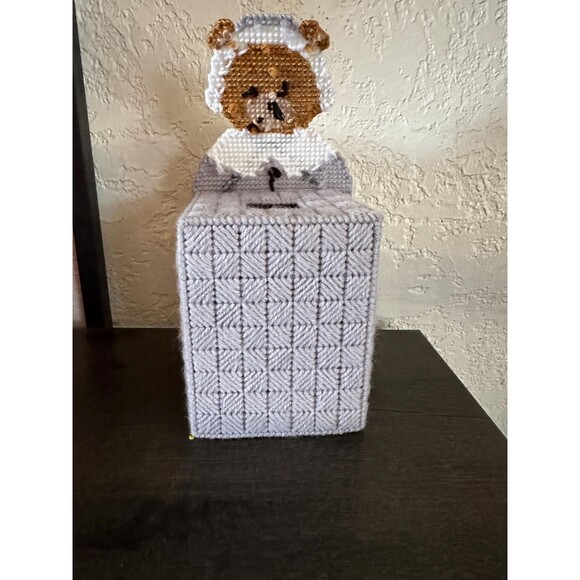 Thanksgiving Women Pilgrim Bear Boutique Tissue Box Cover - Picture 3 of 4